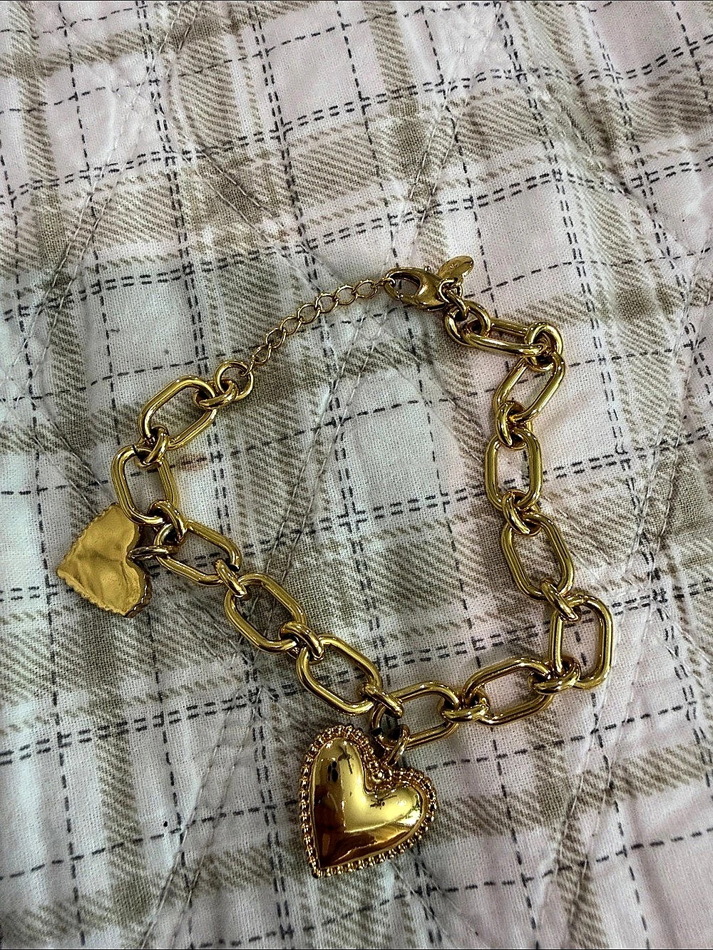 Madewell Puffy Cut Out Heart Bracelet Gold